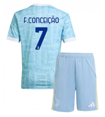 Lacne Dětský Futbalové dres Juventus Francisco Conceicao #7 2025-26 Krátky Rukáv - Preč (+ trenírky)
